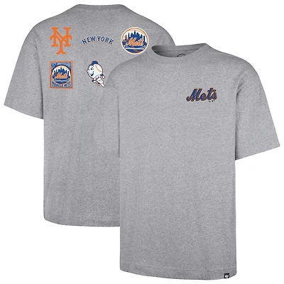 Men's '47 Gray New York Mets Cooperstown Collection History Lock Foundation T-Shirt