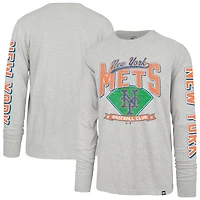 Men's '47 Gray New York Mets Fair Ball Franklin Long Sleeve T-Shirt
