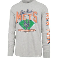 Men's '47 Gray New York Mets Fair Ball Franklin Long Sleeve T-Shirt