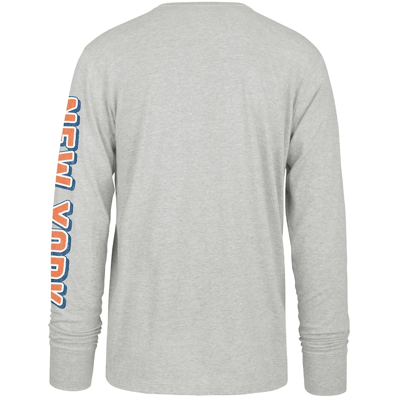 Men's '47 Gray New York Mets Fair Ball Franklin Long Sleeve T-Shirt