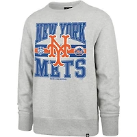 Men's '47  Gray New York Mets Letters Headline Pullover Sweatshirt