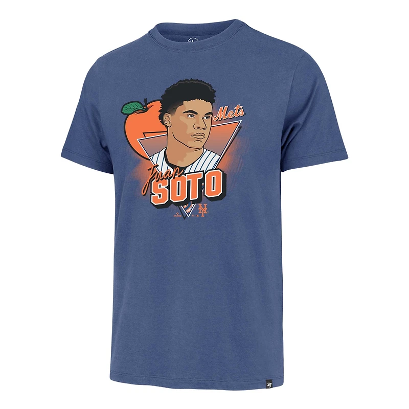T-shirt pour homme « 47 Juan Soto Royal » des Mets de New York, caricature du joueur Franklin