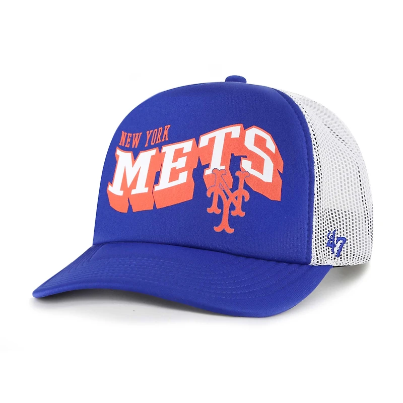 Men's '47 Royal New York Mets Meander Foam Trucker Snapback Hat