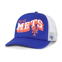 Men's '47 Royal New York Mets Meander Foam Trucker Snapback Hat