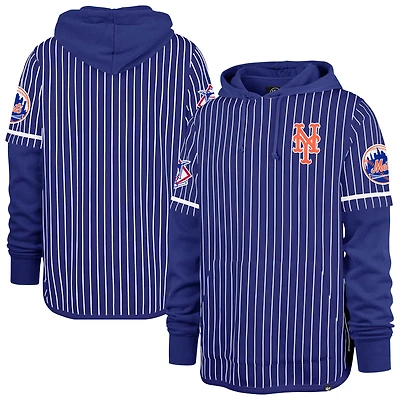 Sweat à capuche rayures doubles Royal New York Mets '47 pour homme