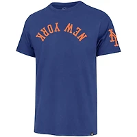 Men's '47  Royal New York Mets Upside Down Two-Peat Franklin T-Shirt