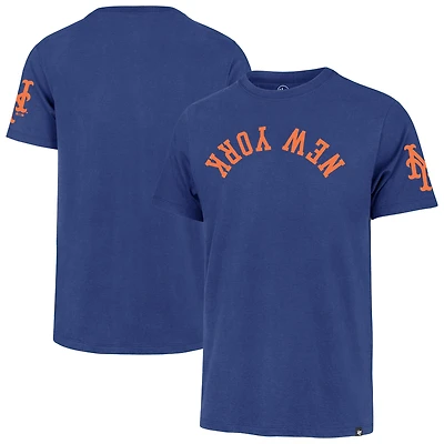 Men's '47  Royal New York Mets Upside Down Two-Peat Franklin T-Shirt
