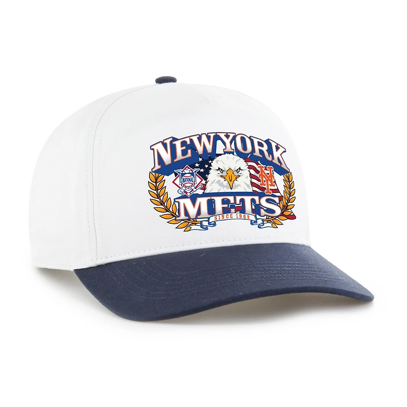 Casquette ajustable pour homme « 47 » blanche et marine New York Mets Americana Eagle Hitch