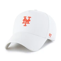 Men's '47 White New York Mets Foundational Pinch Offside Adjustable Hat
