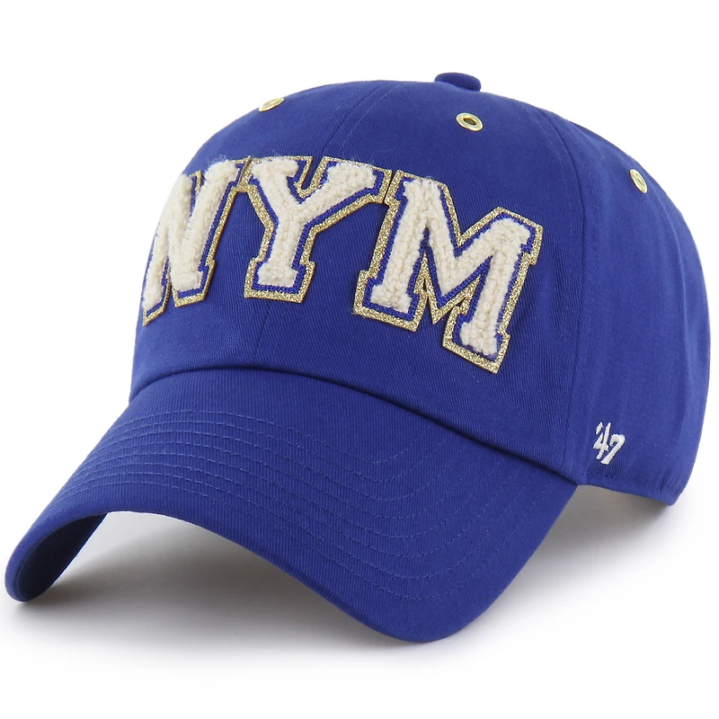 Casquette ajustable New York Mets '47 x Stoney Clover Lane Acro Charm Clean Up - Bleu roi