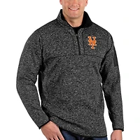 Veste à enfiler glissière quart de tour Fortune Big & Tall pour homme Antigua Heather Black New York Mets