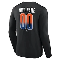 T-shirt à manches longues noir pour homme New York Mets Home Field Pop personnalisé avec nom et numéro