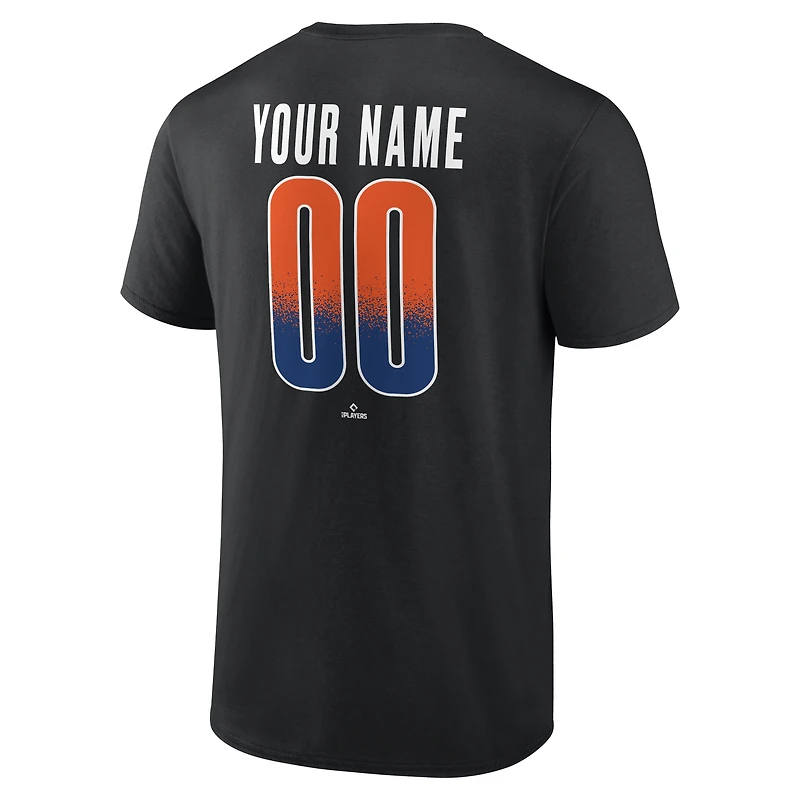 T-shirt noir pour homme New York Mets Home Field Pop personnalisé avec nom et numéro