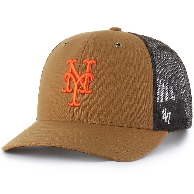 Casquette ajustable Carhartt x '47 marron pour homme, motif New York Mets