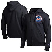 Sweat à capuche zippé noir Champion New York Mets All-Star pour homme