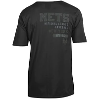 T-shirt noir Champion pour homme avec logo ton sur des Mets de New York