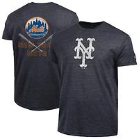 T-shirt Champion noir pour homme, New York Mets, mélange de trois matières