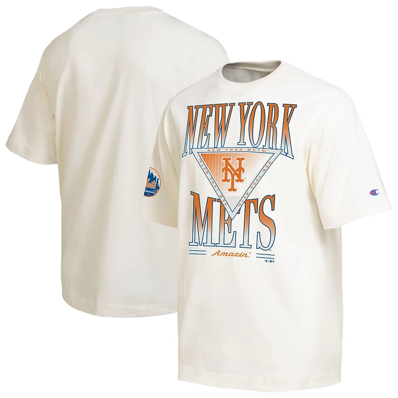 T-shirt Champion Cream pour homme, New York Mets Traditions Two Locations