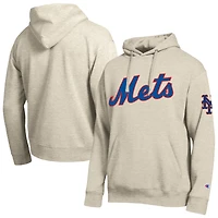 Men's Champion Oatmeal New York Mets All Star Chenille Patch Hoodie