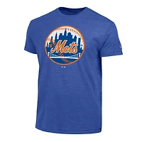 Men's Champion  Royal New York Mets Cooperstown Logo Tri-Blend T-Shirt