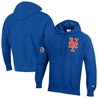 Men's Champion  Royal New York Mets Reverse Weave Chenille Hoodie