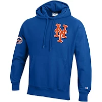 Men's Champion  Royal New York Mets Reverse Weave Chenille Hoodie