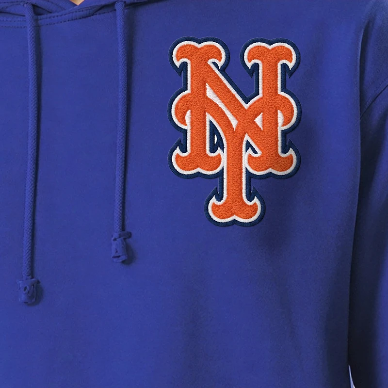 Men's Champion Royal New York Mets Reverse Weave Chenille Hoodie