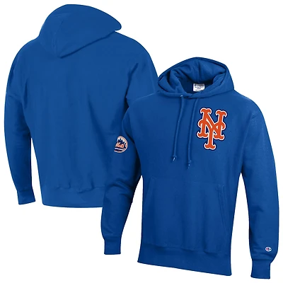 Men's Champion  Royal New York Mets Reverse Weave Chenille Hoodie