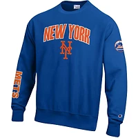 Men's Champion  Royal New York Mets Reverse Weave Chenille Sweatshirt