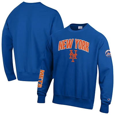 Men's Champion  Royal New York Mets Reverse Weave Chenille Sweatshirt