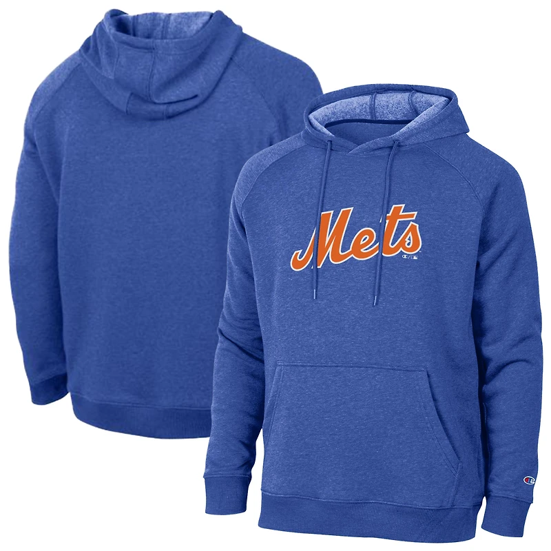 Men's Champion Royal New York Mets Triumph Tri-Blend Raglan Hoodie