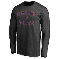 Men's  Charcoal New York Mets Heart & Soul Long Sleeve T-Shirt