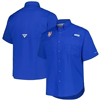 Men's Columbia Royal New York Mets Tamiami Omni-Shade Button-Down Shirt