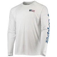 T-shirt raglan à manches longues pour homme Columbia White Mets de New York Americana Terminal Tackle Omni-Shade