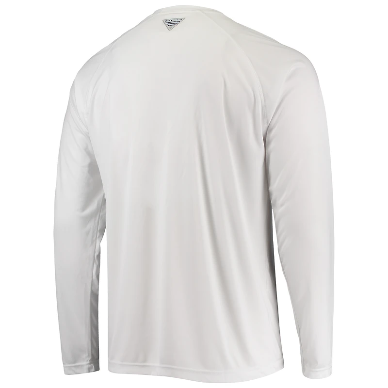 T-shirt raglan à manches longues pour homme Columbia White Mets de New York Americana Terminal Tackle Omni-Shade