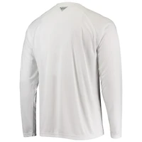 T-shirt raglan à manches longues pour homme Columbia White Mets de New York Americana Terminal Tackle Omni-Shade
