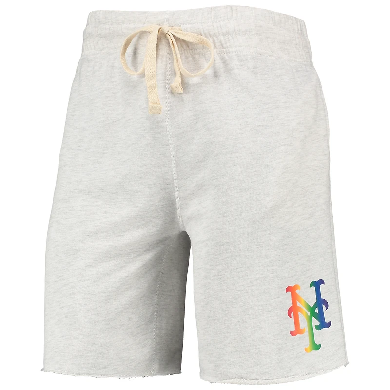Concepts Sport Oatmeal New York Mets Mainstream Logo Terry Tri-Blend Short pour homme