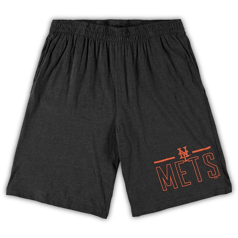 Ensemble de nuit pour homme Concepts Sport Royal/Heathered Charcoal New York Mets Big & Tall avec haut et short