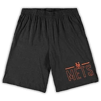 Ensemble de nuit pour homme Concepts Sport Royal/Heathered Charcoal New York Mets Big & Tall avec haut et short