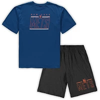 Ensemble de nuit pour homme Concepts Sport Royal/Heathered Charcoal New York Mets Big & Tall avec haut et short