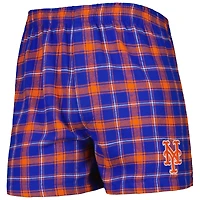 Boxer en flanelle Concepts Sport Royal/Orange New York Mets Ledger pour hommes