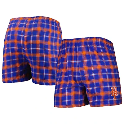 Boxer en flanelle Concepts Sport Royal/Orange New York Mets Ledger pour hommes