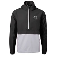 Veste à capuche demi-zippée en tissu recyclé écologique Charter des Mets de New York pour homme, Cutter & Buck, noir