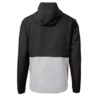 Veste à capuche demi-zippée en tissu recyclé écologique Charter des Mets de New York pour homme, Cutter & Buck, noir