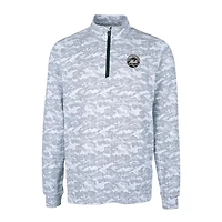 Men's Cutter & Buck Charcoal New York Mets Traverse Eco Camo Tri-Blend DryTec Quarter-Zip Top