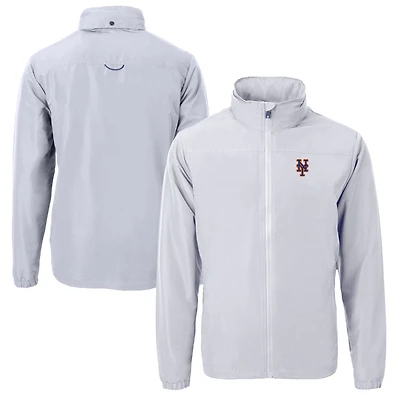 Men's Cutter & Buck Gray New York Mets Big Tall Charter Eco Recycled Full-Zip Jacket