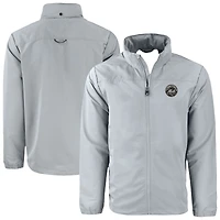 Veste à capuche entièrement zippée et recyclée pour homme, grise, des New York Mets Charter, de Cutter & Buck