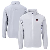 Veste zippée intégrale en tissu recyclé écologique des New York Mets Charter pour homme, grise, Cutter & Buck