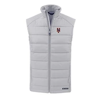 Gilet zippé intégral Cutter & Buck gris New York Mets Evoke pour homme