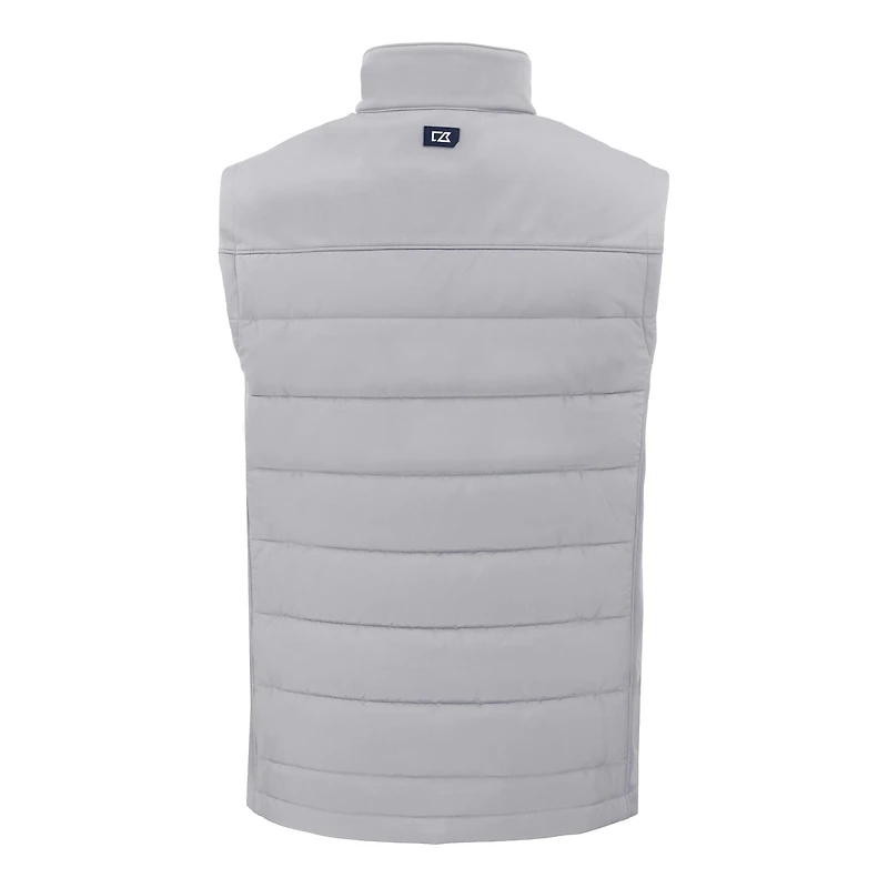 Men's Cutter & Buck Gray New York Mets Evoke Hybrid Eco Softshell Recycled Full-Zip Vest